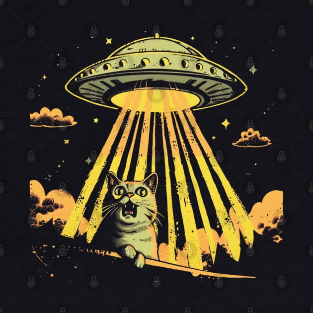 Shocked Cat and UFO Invasion by OscarVanHendrix